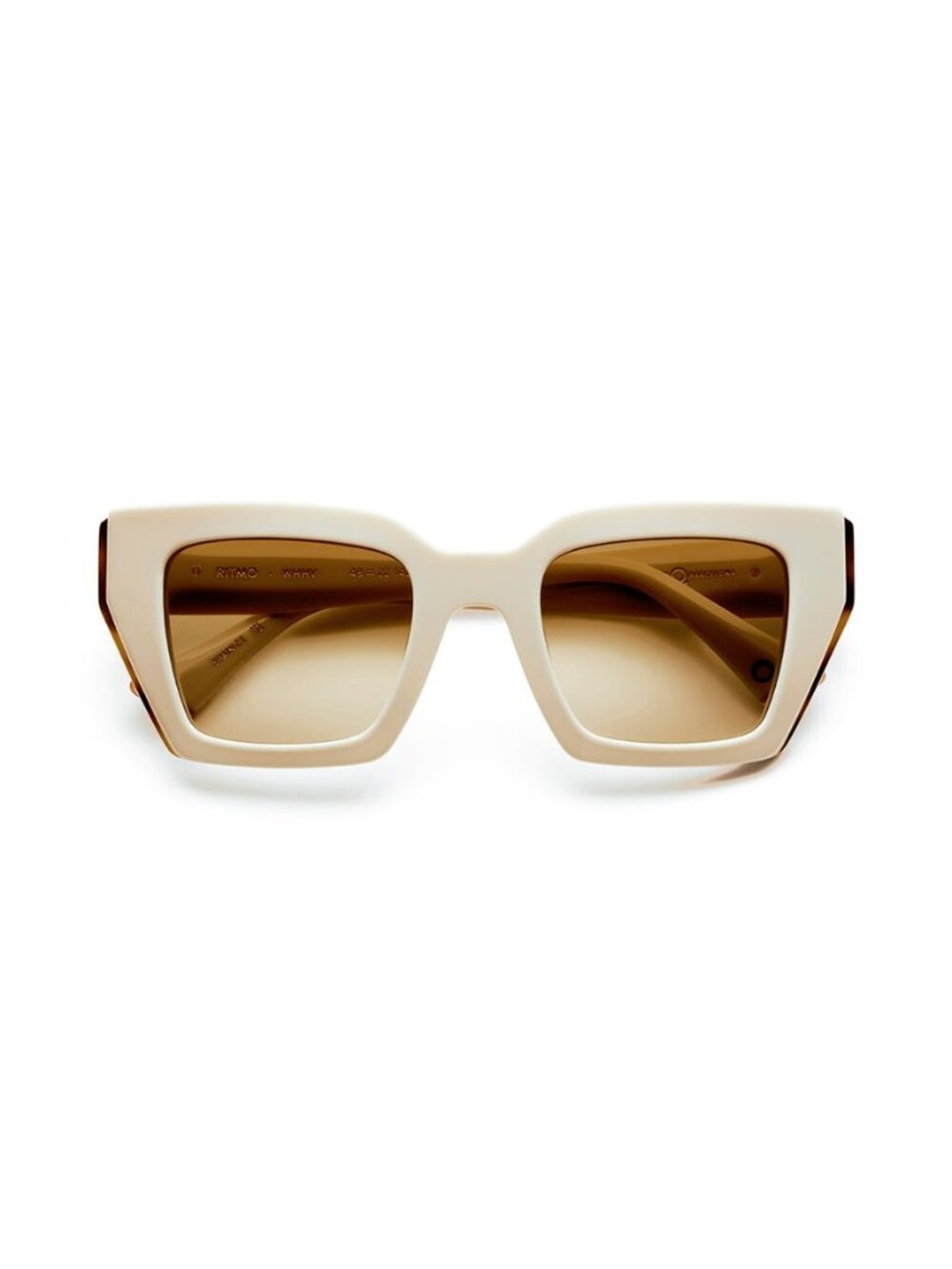 New Etnia Barcelona Women's Sunglasses White Square Transparent Lens Acetate